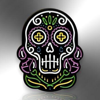 Dia De Los Muertos Sugar Inspired Skull Pin, 3 of 8