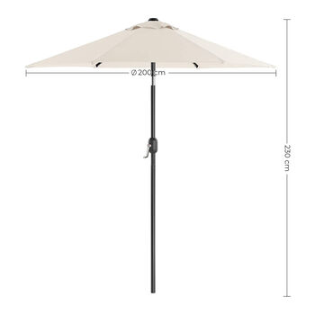 200 Cm Garden Parasol Sunshade Umbrella With Metal Pole, 9 of 9