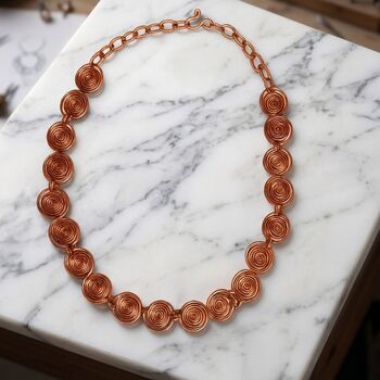 Copper Spiral Statement Necklace, 5 of 5
