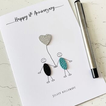 16th Wedding Anniversary Card Silver Holloware, 3 of 4