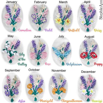 Birthday Flower Personalised Name Socks Gift For Her, 3 of 8