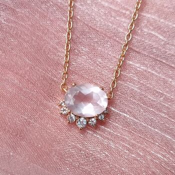 Rose Quartz Necklace In Rose Gold Vermeil And Silver, 6 of 10