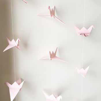 Origami Bird Cranes Hanging Paper Backdrop One String, 6 of 9