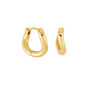 Wave Huggie Hoop Earrings In Gold Colour Finish, thumbnail 2 of 7