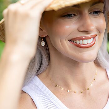 Sterling Silver White Freshwater Pearl Drop Earrings, 2 of 4