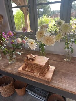 Oak And Spalted Alder Wavy Chopping Board, 2 of 3