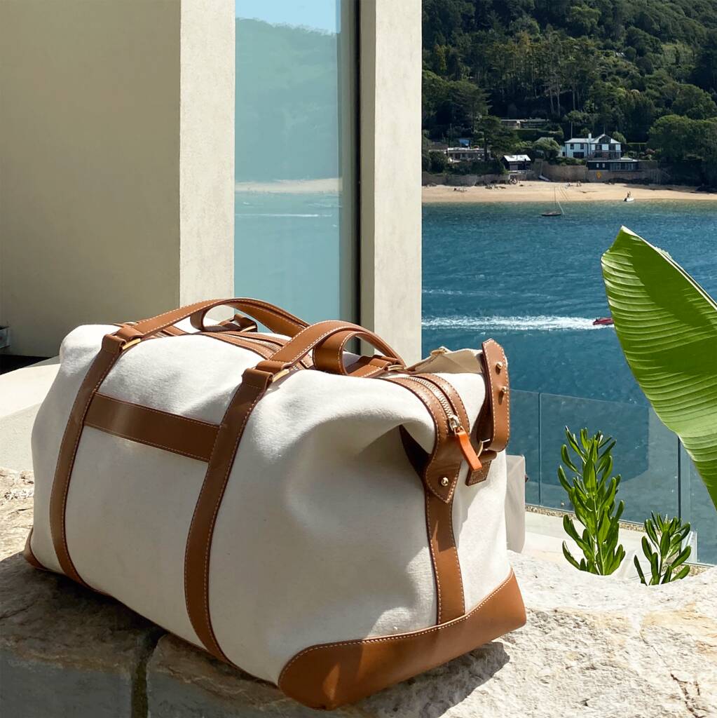 Luxury Sustainable Canvas Weekender Bag By Stow | notonthehighstreet.com