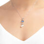 Sterling Silver Heart And Pearl Pendant Necklace With Real Flowers, thumbnail 1 of 11