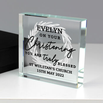 Personalised Truly Blessed Christening Crystal Token, 2 of 4