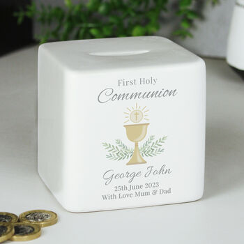 Personalised First Holy Communion Ceramic Money Box, 4 of 5