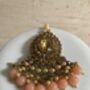 Indian Gold Plated Peach Pearl Choker Set, thumbnail 7 of 7