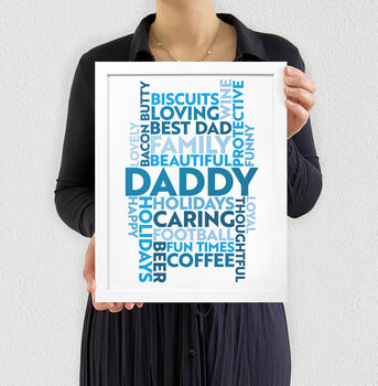 Handmade Personalised Word Art Poster Print 12 Colours, 9 of 12