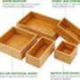 Set Of Five Bamboo Desk Drawer Organise Trays, thumbnail 6 of 7