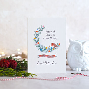 Little Robin First Christmas As My Mummy / Daddy Card, 2 of 8