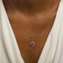 Round Amethyst 18k Rose Gold Plated Necklace, thumbnail 1 of 5