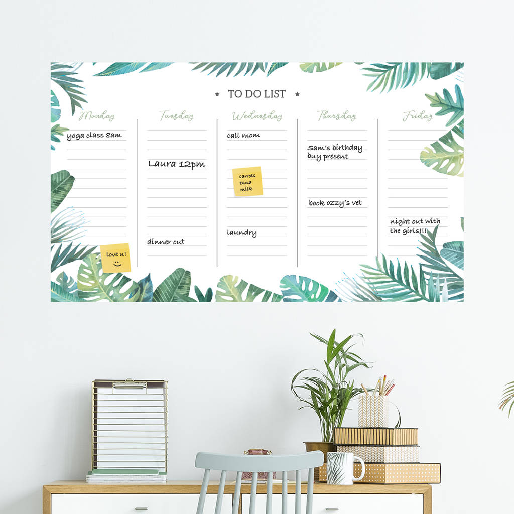 Tropical Dry Wipe Weekly Wall Planner By SirFace Graphics 