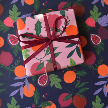 Botanical Festive Fruits Luxury Wrapping Paper, 2 of 10