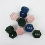 Hexagonal Personalised Velvet Wedding Ring Box, thumbnail 6 of 7