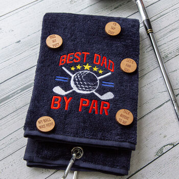 Coolest Dad By Par Novelty Golf Towel, 3 of 9