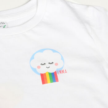 Children's Personalised Rainbow Cloud T Shirt, 2 of 3