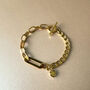 Heart Charm 18k Gold T Bar Charm Bracelet, thumbnail 2 of 2