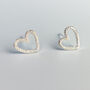 Sterling Silver Textured Heart Studs, thumbnail 2 of 7
