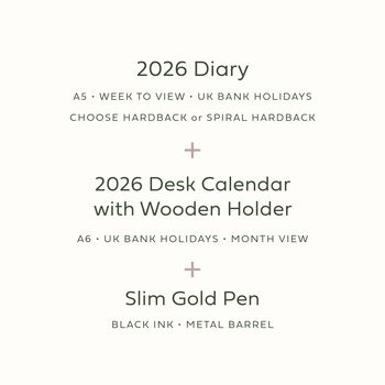 Personalised Stationery Gift Bundle For Her: Diary, Calendar And Pen, 3 of 11
