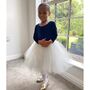 Navy Velvet Long Sleeve Tutu Dress, thumbnail 5 of 7