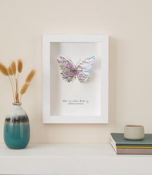 Custom Map 3D Butterfly Mother's Day Wall Art, 2 of 2