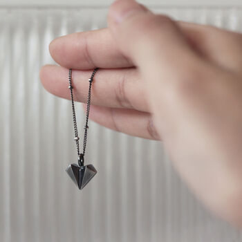 Geometric Heart Sterling Silver Necklace, 8 of 12