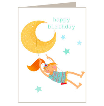 Girl's Happy Birthday Swing Card, 2 of 3