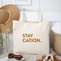 Staycation Cotton Canvas Holiday Tote Bag, thumbnail 3 of 5