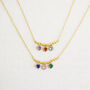 Beaded Triple Birthstone Heart Necklace, thumbnail 5 of 9