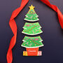 Biscuiteers Hand Iced Personalised Christmas Tree Large Letterbox Biscuits, thumbnail 2 of 3