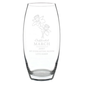 Personalised Birth Flower Glass Bullet Vase, 5 of 12