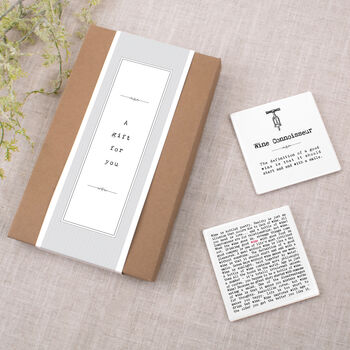 Set Of Two Ceramic Wine Coasters In Gift Box, 2 of 11