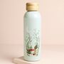 Moonrise Blue Metal Water Bottle With Bamboo Top, thumbnail 1 of 4