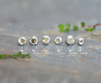 Organic Shapes Raw Diamond Stud Earrings, 2 of 4