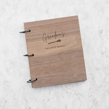 Personalised Wooden Recipe Book For Bakers, 5 of 6