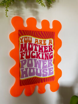 Neon Orange Wall Print Blobby Frame Free Print Included, 5 of 10