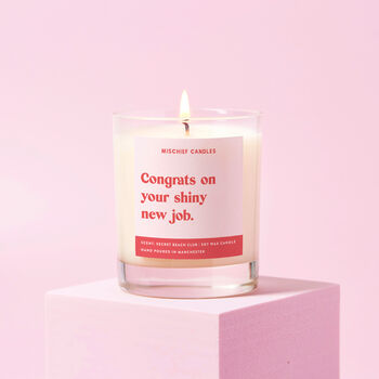 New Job Gift Funny Soy Wax Candle Shiny New Job, 2 of 4
