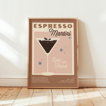Retro Espresso Martini Cocktail Print, 6 of 9