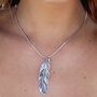 Freedom Feather Silver Pendant Necklace, thumbnail 1 of 10