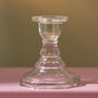 Vintage Art Deco Glass Candlestick Clear, thumbnail 4 of 5