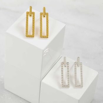 Gold Vermeil Geometric Earrings, 5 of 7