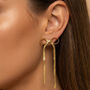 Women’s Bow Earrings With Herringbone Chain In 18k Gold, Bridesmaid, Party Jewellery, thumbnail 1 of 4