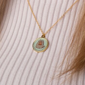 Pusheen The Cat Pizza Necklace, 2 of 6