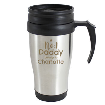 Personalised No. One Daddy Stainless Steel Travel Mug, 4 of 4