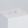 Sterling Silver Heart Outline Stud Earrings, thumbnail 1 of 6