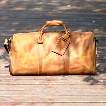 Leather Boot Gym Weekend Bag, 5 of 12